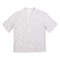 Womens White Pink Blue Floral Shirt M Lightweight Button Up Summer