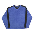 GAP Mens Blue & Black V-Neck L Polyester Sweatshirt Pullover Casual Warm