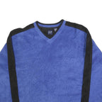 GAP Mens Blue & Black V-Neck L Polyester Sweatshirt Pullover Casual Warm