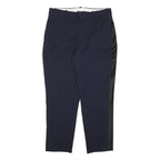POLO RALPH LAUREN Womens Wool Blend Navy Blue Relaxed Straight Trousers W32 L26