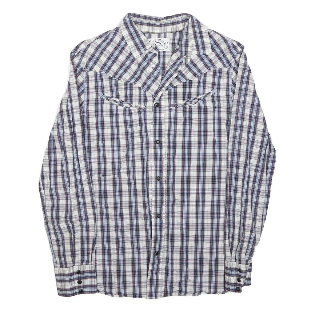 LEVI'S Mens Blue & White Checked Shirt M Classic Fit Casual Button Shirt