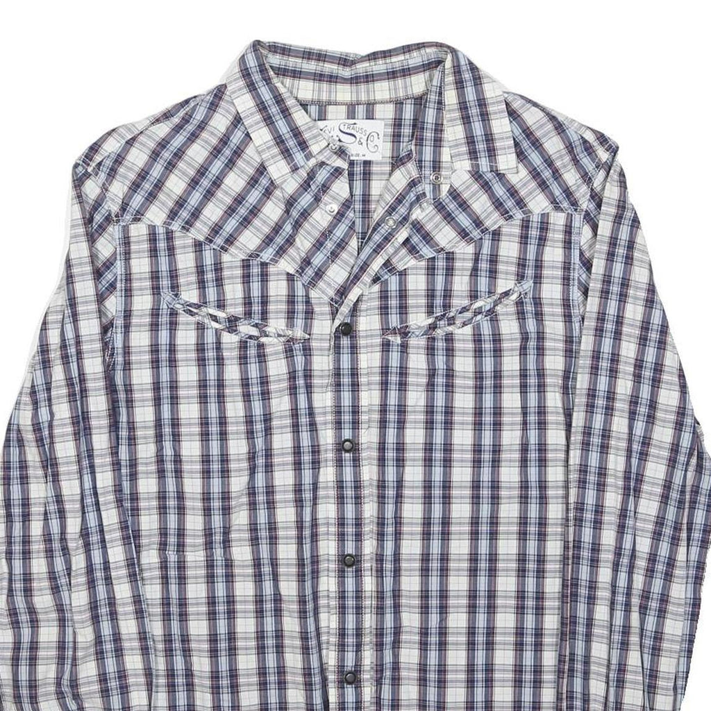 LEVI'S Mens Blue & White Checked Shirt M Classic Fit Casual Button Shirt
