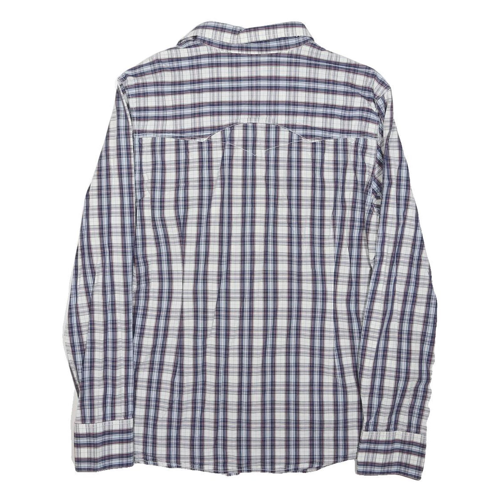 LEVI'S Mens Blue & White Checked Shirt M Classic Fit Casual Button Shirt