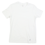 NAUTICA Womens White Crew Neck Short Sleeve Classic Fit T-Shirt M Plain Cotton