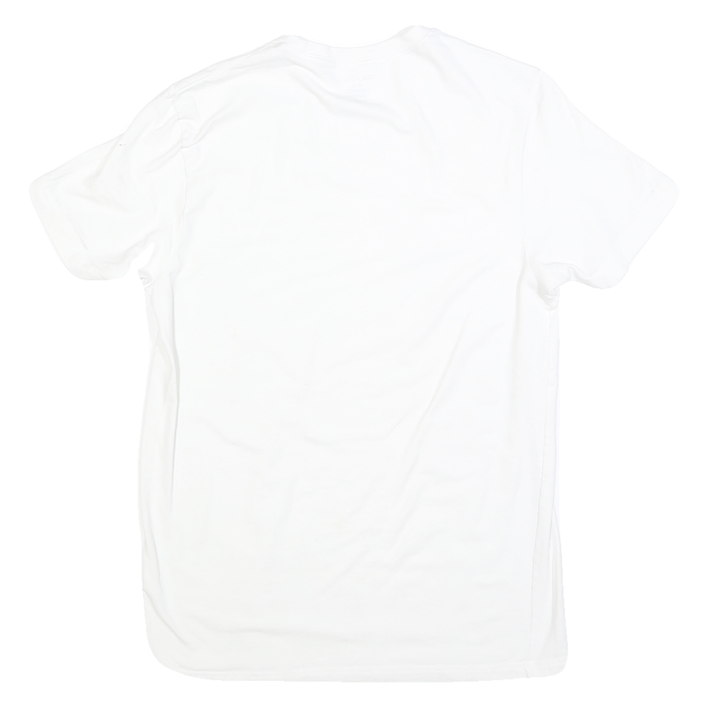 NAUTICA Womens White Crew Neck Short Sleeve Classic Fit T-Shirt M Plain Cotton