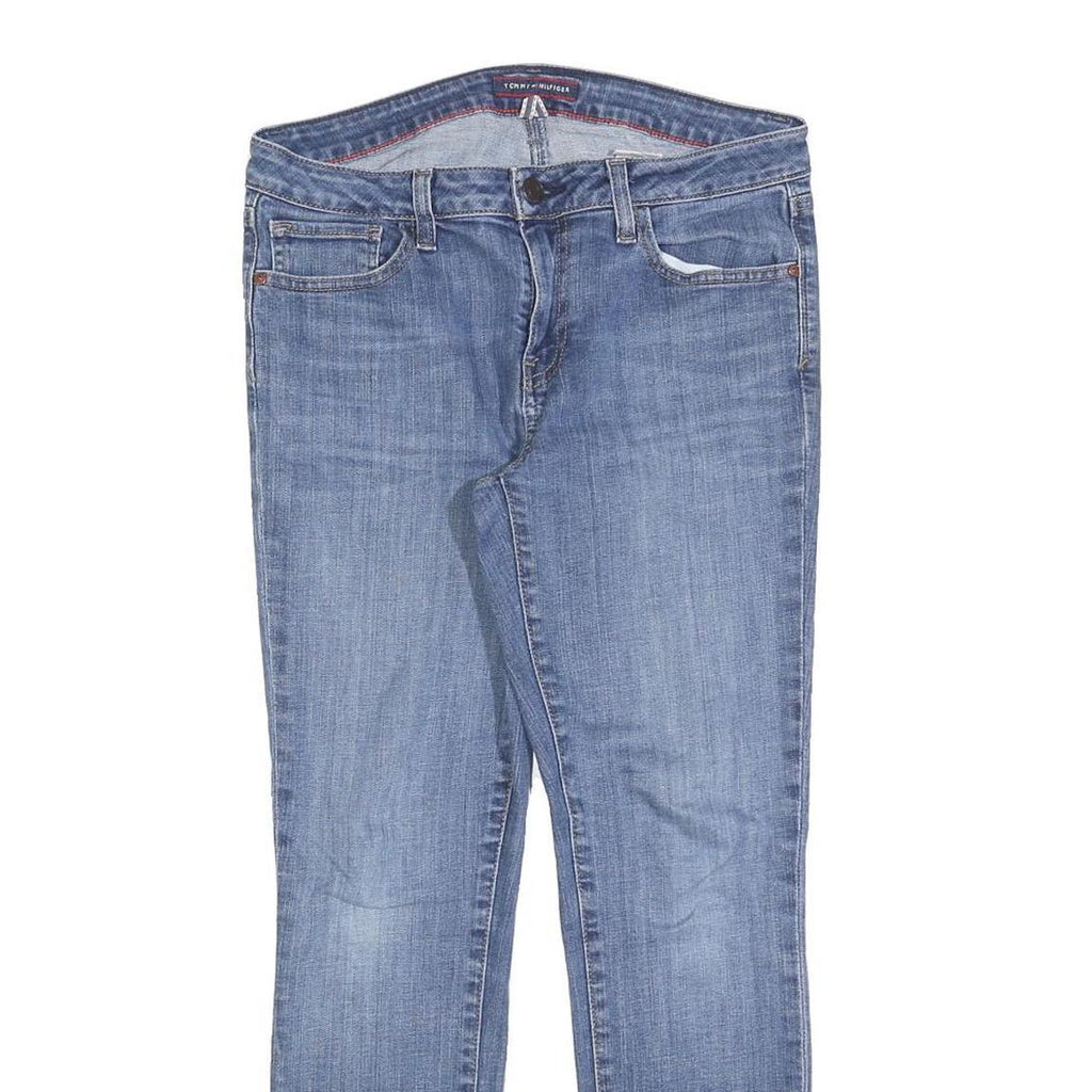 TOMMY HILFIGER Womens Slim Blue Denim Jeans W30 L27 Zip Closure Cotton Blend