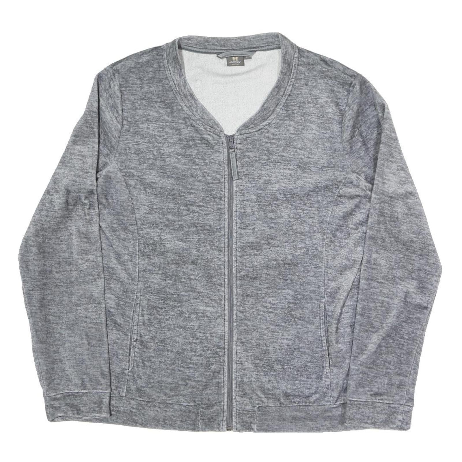 MANOR Womens Grey Jacket XL Polyester Blend Plain Zip Casual Lightweight