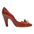 PURA LOPEZ Pump Heels Brown Leather Womens UK 3