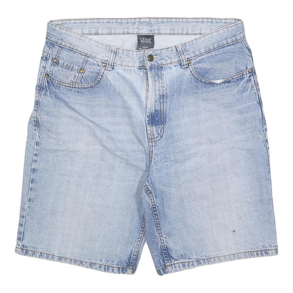 TWEED RIVER Mens Light Blue Denim Casual Shorts XL W38 Cotton Blend Relaxed Fit