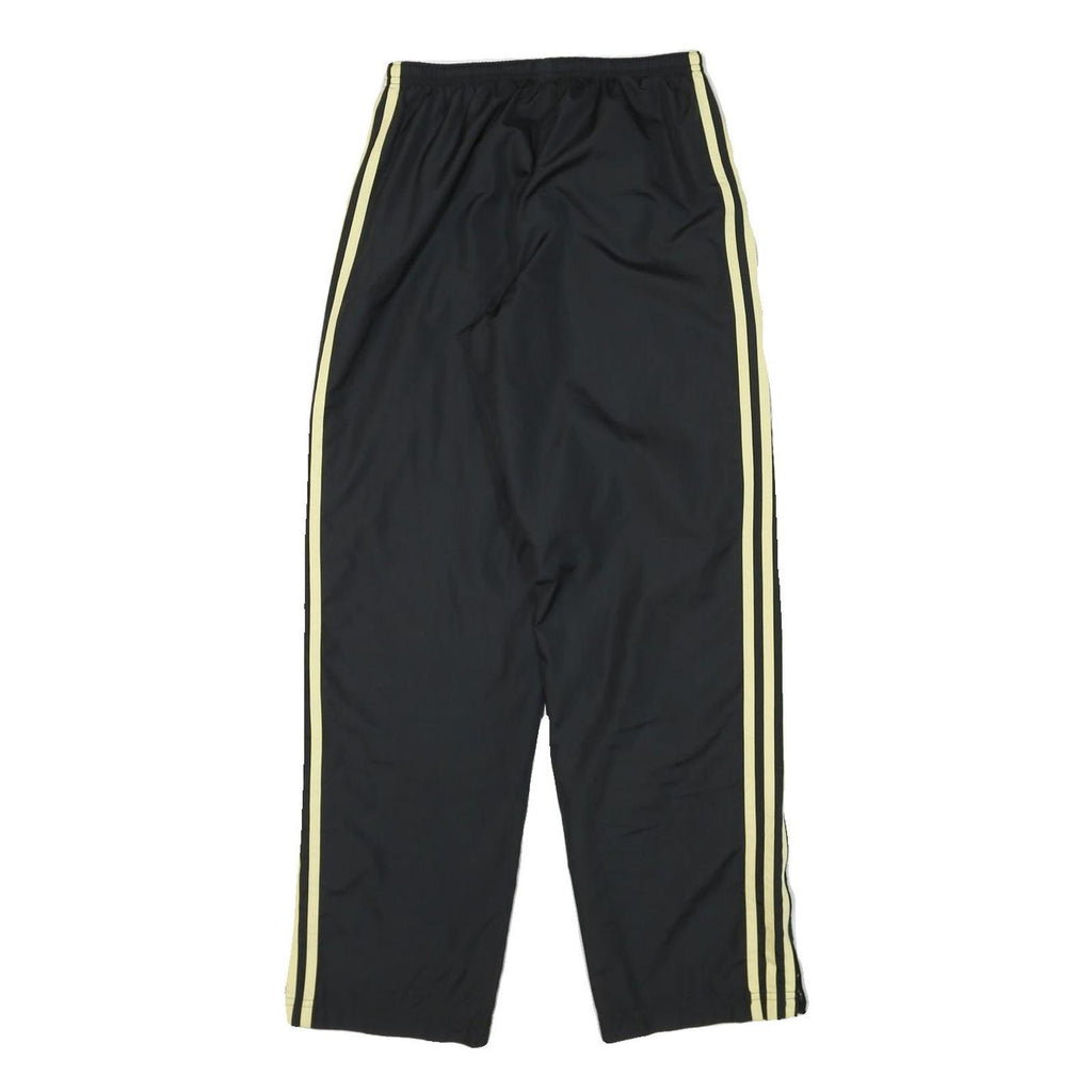 ADIDAS Mens Joggers Black & Pale Yellow Slim Tapered S W24 L30 Polyester Blend