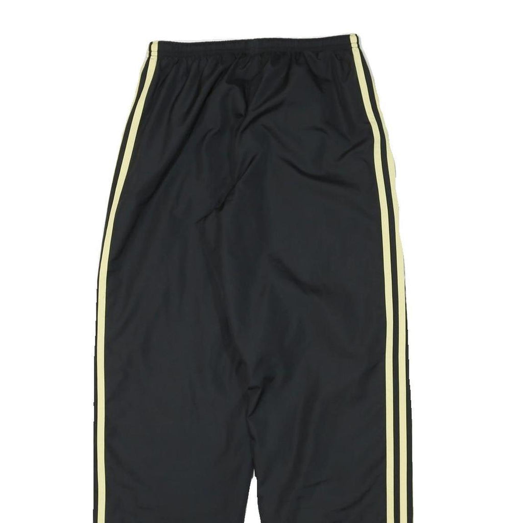 ADIDAS Mens Joggers Black & Pale Yellow Slim Tapered S W24 L30 Polyester Blend