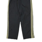 ADIDAS Mens Joggers Black & Pale Yellow Slim Tapered S W24 L30 Polyester Blend