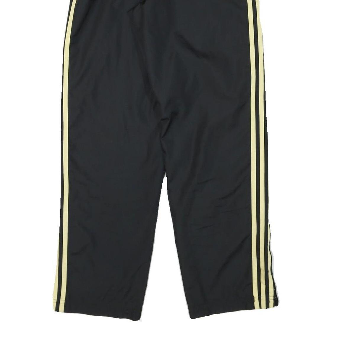 ADIDAS Mens Joggers Black & Pale Yellow Slim Tapered S W24 L30 Polyester Blend