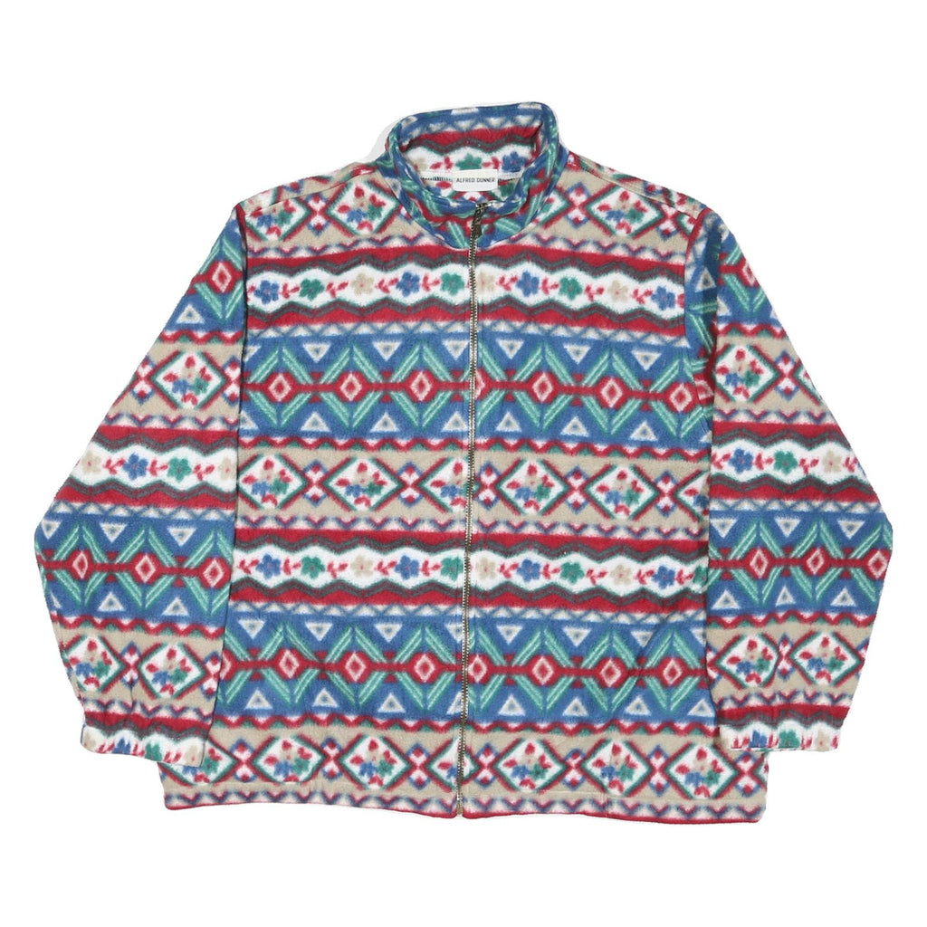 ALFRED DUNNER Mens Blue & Red Green Floral Outdoor Jacket L Polyester Blend