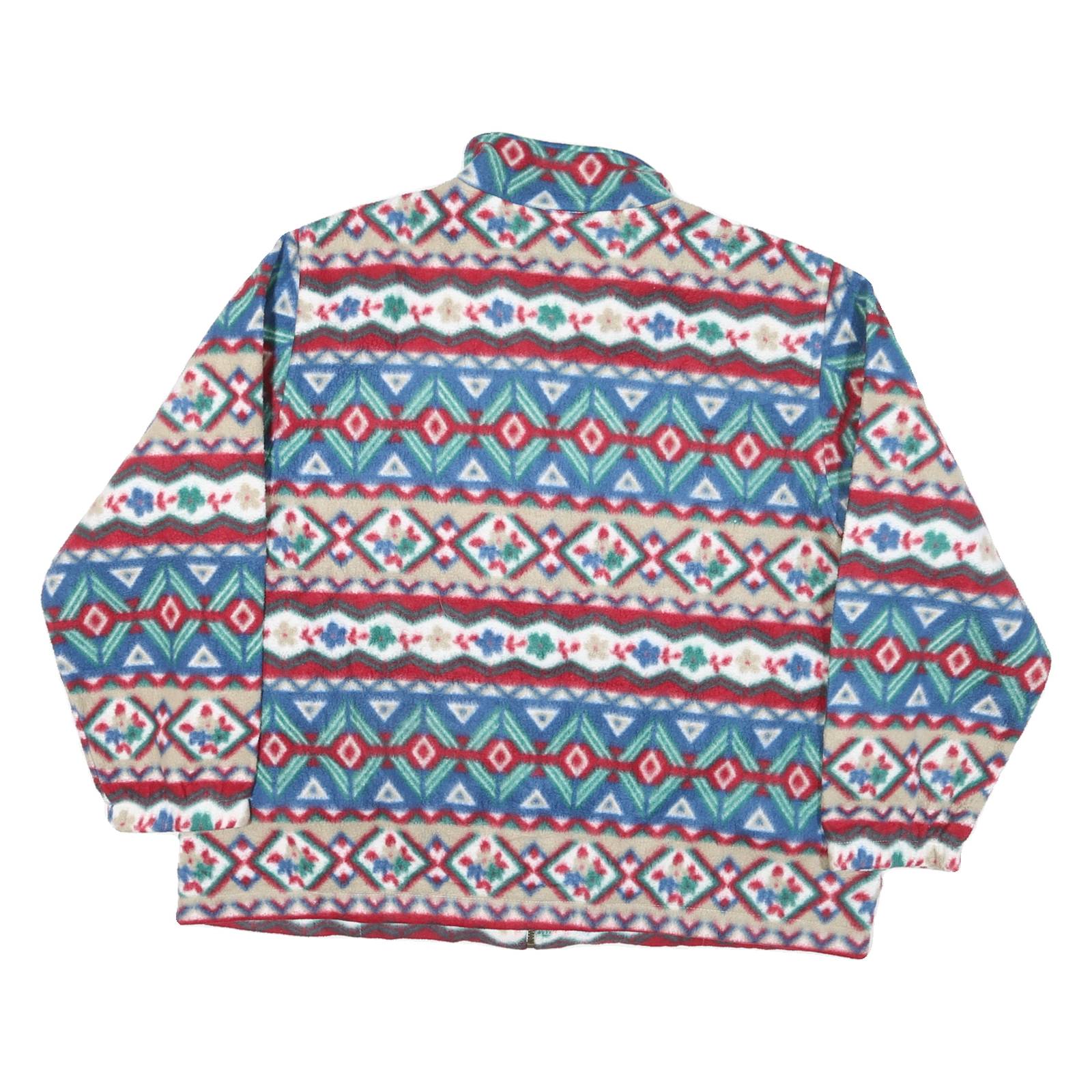 ALFRED DUNNER Mens Blue & Red Green Floral Outdoor Jacket L Polyester Blend