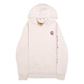 CARHARTT Womens Cream Pullover Hoodie M Logo Print Casual Sweatshirt