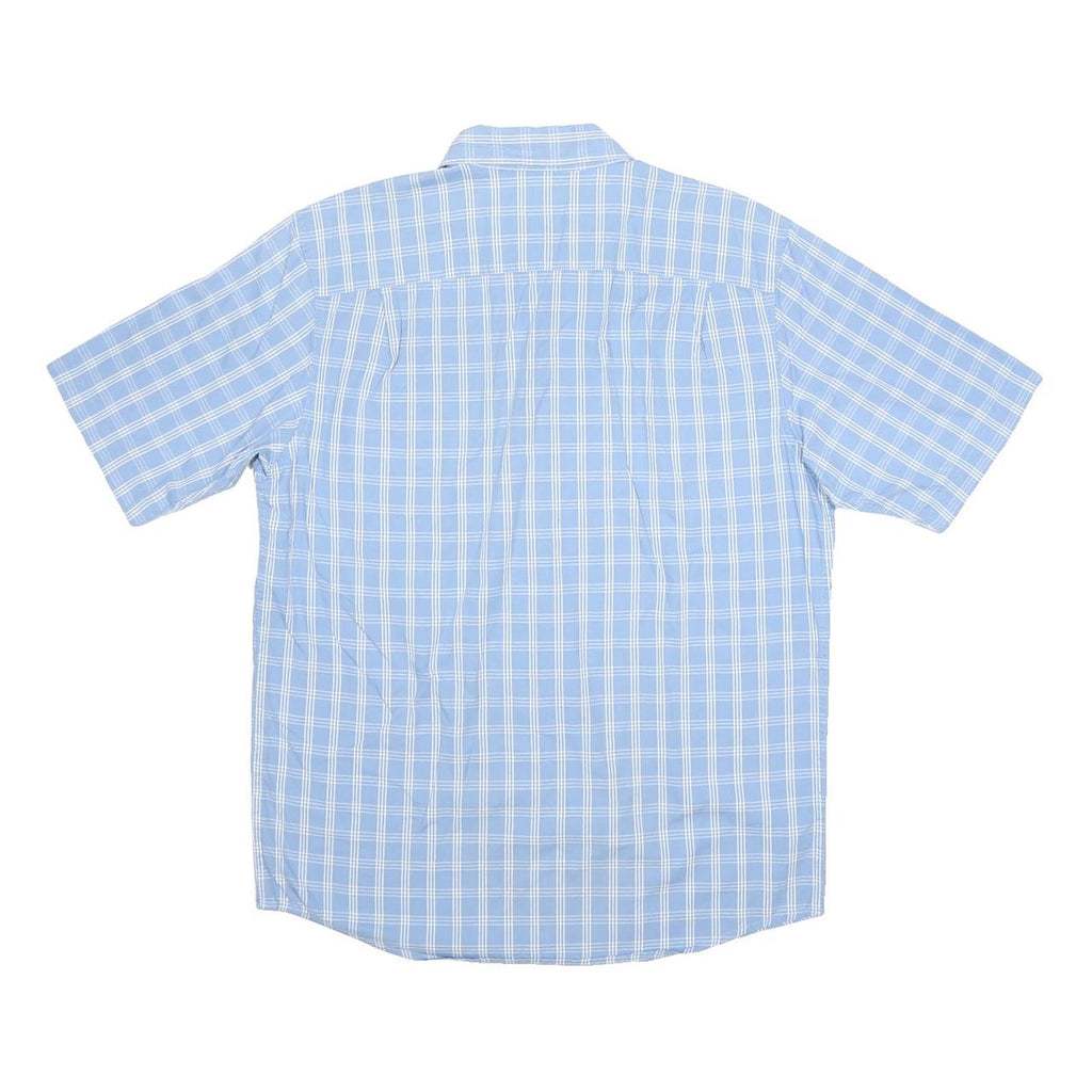 WRANGLER Mens Blue & White Check Short Sleeve Shirt M Button Cotton Casual