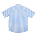 WRANGLER Mens Blue & White Check Short Sleeve Shirt M Button Cotton Casual