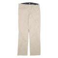 DICKIES Mens Cotton Beige Slim Straight Trousers W32 L31 Casual Workwear