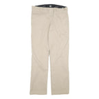 DICKIES Mens Cotton Beige Slim Straight Trousers W32 L31 Casual Workwear