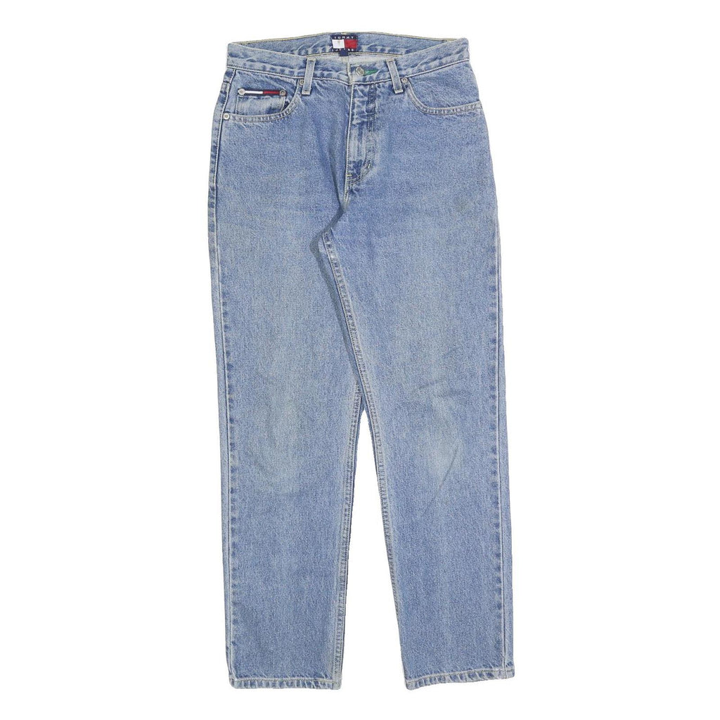 TOMMY HILFIGER Womens Regular Blue Denim Raw Jeans W27 L27 Classic Cotton Blend