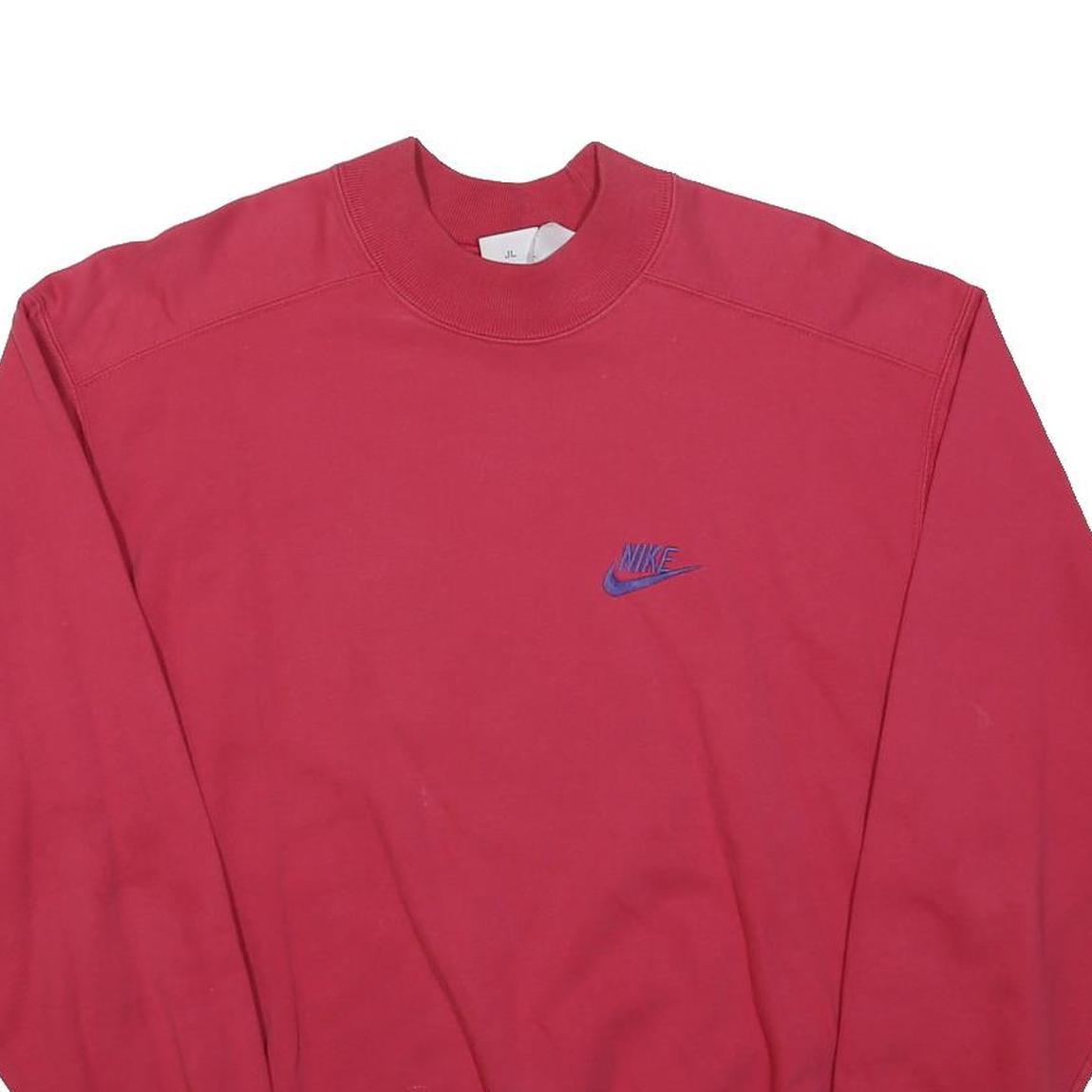 NIKE Womens Red Crew Neck M Sweatshirt Cotton Blend Casual Pullover