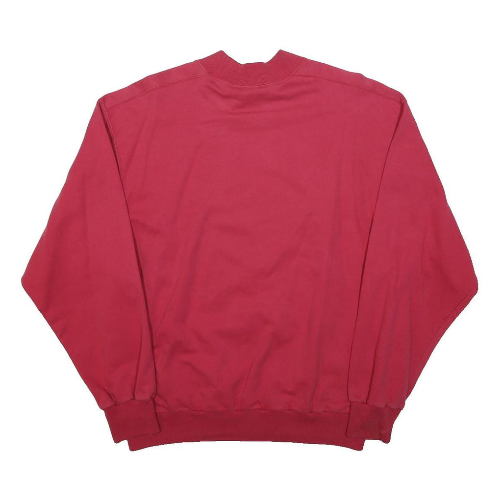 NIKE Womens Red Crew Neck M Sweatshirt Cotton Blend Casual Pullover