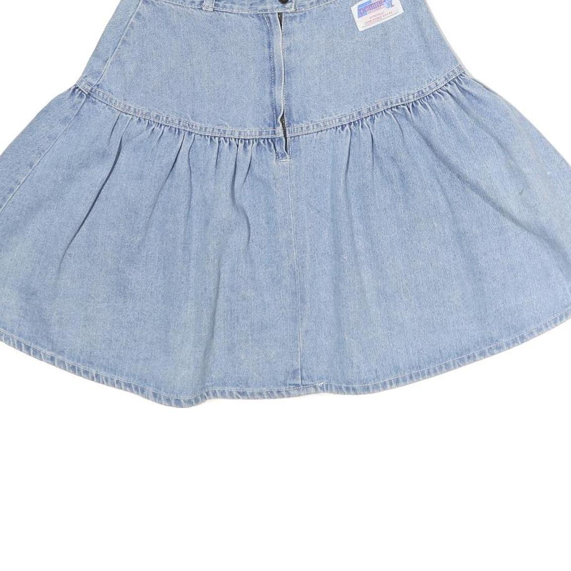 Womens Blue Denim Flare Short Cotton Skirt M Casual Summer Fashion