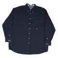 TOMMY HILFIGER Mens Blue Button Down Shirt 2XL Classic Cotton Blend Long Sleeve
