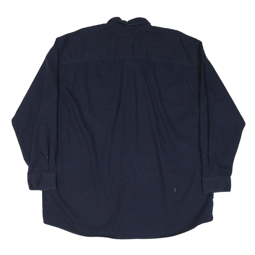 TOMMY HILFIGER Mens Blue Button Down Shirt 2XL Classic Cotton Blend Long Sleeve