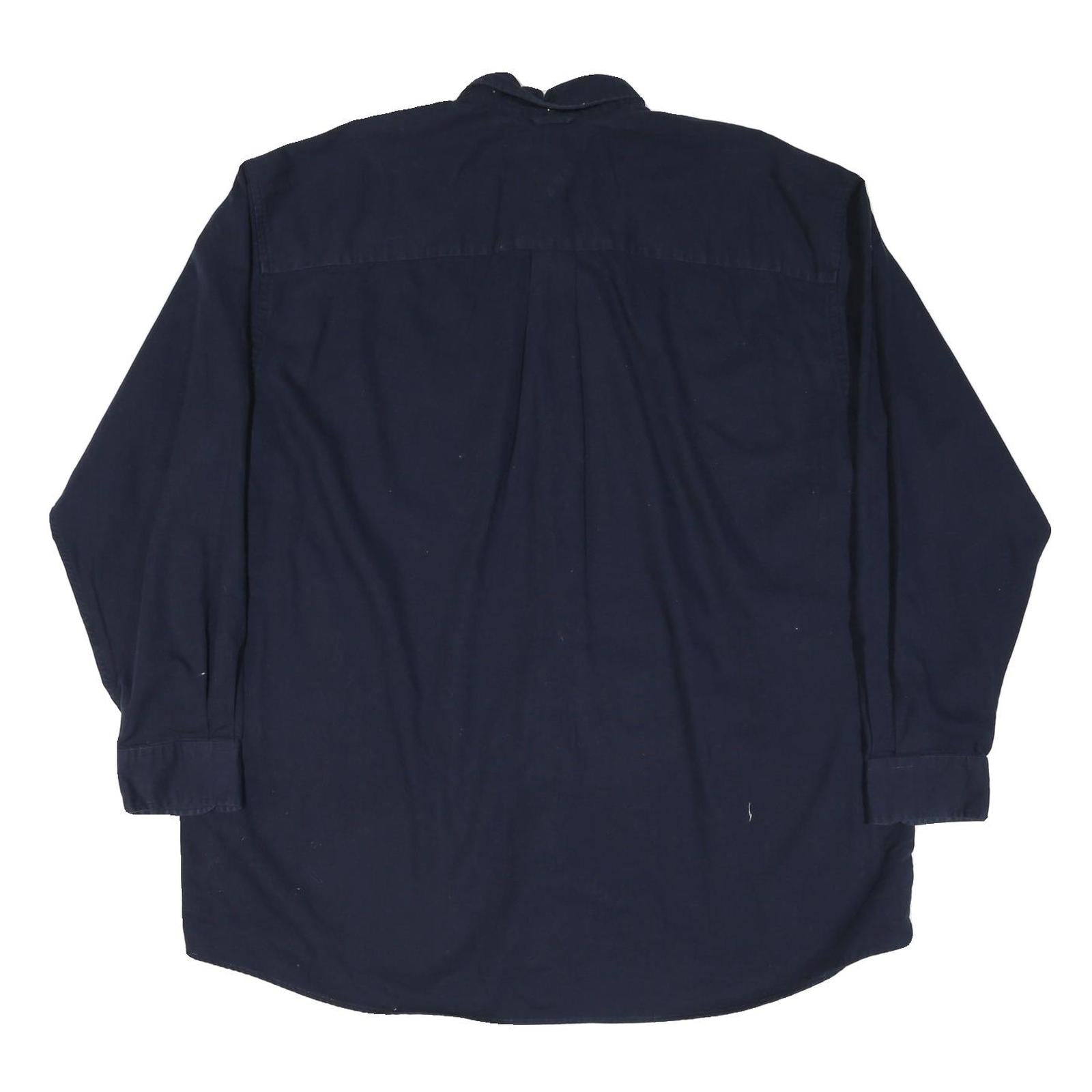 TOMMY HILFIGER Mens Blue Button Down Shirt 2XL Classic Cotton Blend Long Sleeve