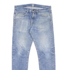CARHARTT WIP Mens Slim Blue Denim Light Wash Jeans W36 L32 Zip Cotton