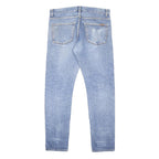 CARHARTT WIP Mens Slim Blue Denim Light Wash Jeans W36 L32 Zip Cotton