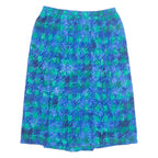 FRANKEN WALDER Womens A-Line Skirt Blue Midi 90s Crazy Pattern L