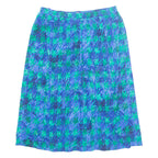 FRANKEN WALDER Womens A-Line Skirt Blue Midi 90s Crazy Pattern L