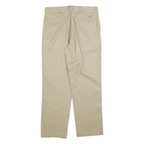 DICKIES Mens Regular Fit Beige Cotton Blend Straight Leg Trousers W36 L32