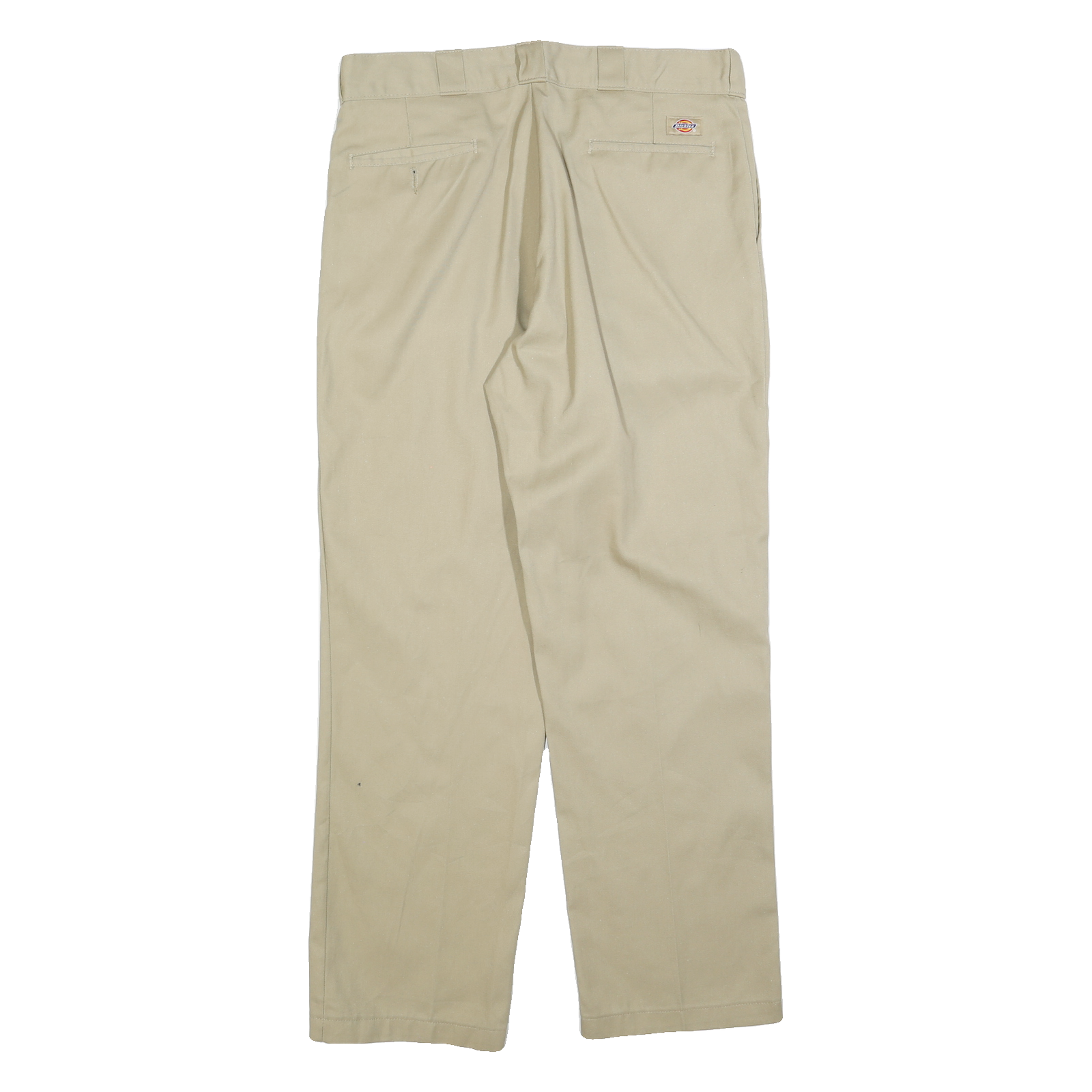 DICKIES Mens Regular Fit Beige Cotton Blend Straight Leg Trousers W36 L32