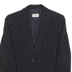 JOBIS Womens Black Pinstripe Button Jacket M Woven Classic Tailored