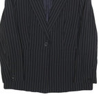 JOBIS Womens Black Pinstripe Button Jacket M Woven Classic Tailored