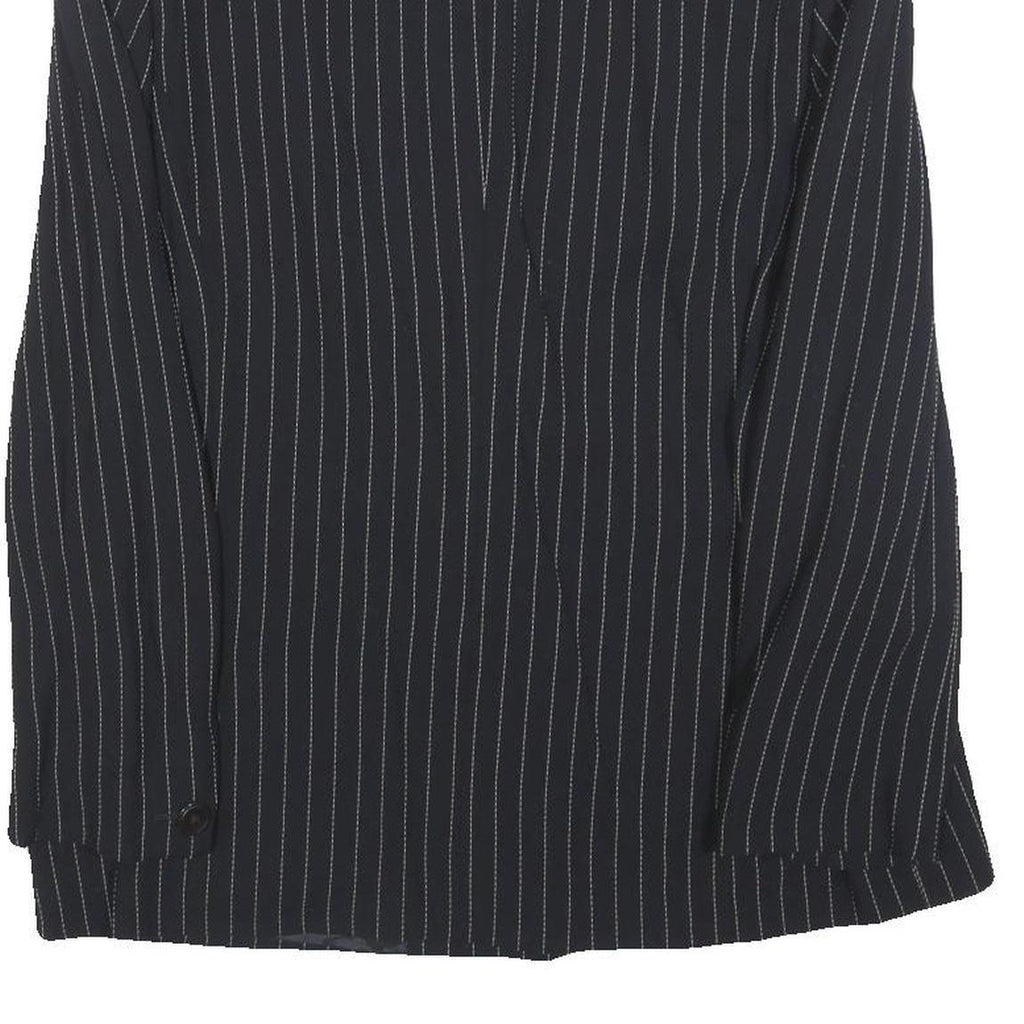 JOBIS Womens Black Pinstripe Button Jacket M Woven Classic Tailored