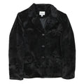 TILBER Womens Black Burnout Floral Velvet Button Jacket UK 10 Polyester Blend