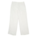 BOSS Womens Linen White Relaxed Wide-Leg Trousers W28 L29 Stylish Summer Fit