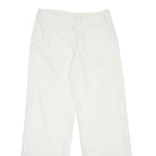 BOSS Womens Linen White Relaxed Wide-Leg Trousers W28 L29 Stylish Summer Fit