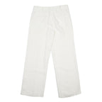 BOSS Womens Linen White Relaxed Wide-Leg Trousers W28 L29 Stylish Summer Fit