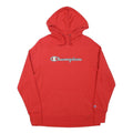 CHAMPION Mens Red Pullover Hoodie M Classic Logo Cotton Sweatshirt