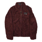PENDLETON Womens Maroon Soft Fleece Zip Jacket S Acrylic Warm Casual Outerwear