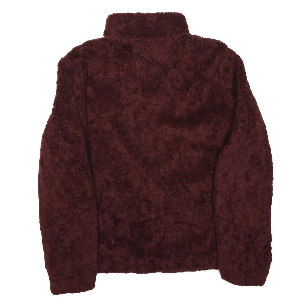 PENDLETON Womens Maroon Soft Fleece Zip Jacket S Acrylic Warm Casual Outerwear