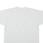 THE BEST Mens Light Grey Graphic T-Shirt L Short Sleeve Crew Neck Cotton Blend