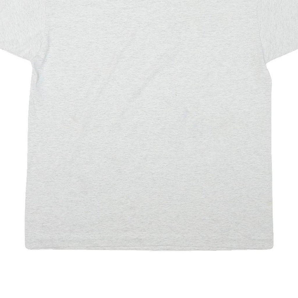 THE BEST Mens Light Grey Graphic T-Shirt L Short Sleeve Crew Neck Cotton Blend