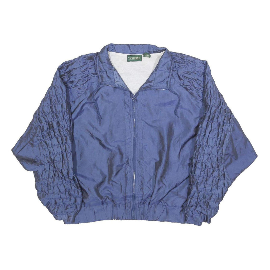 SADDLEBRED Womens Blue Jacket L Polyester Blend Plain Zip Lightweight Stylish